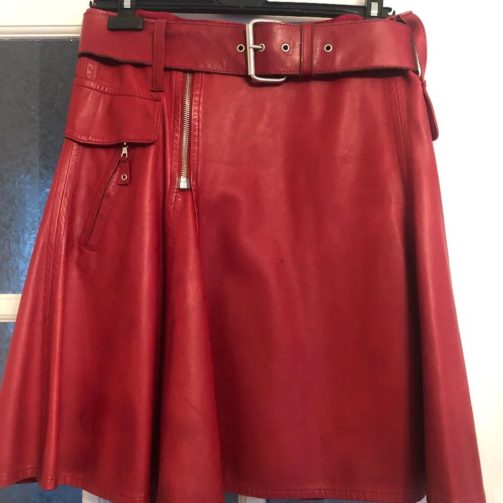 RARE Jean Paul Gaultier Leather Skirt - Picture 1 of 7